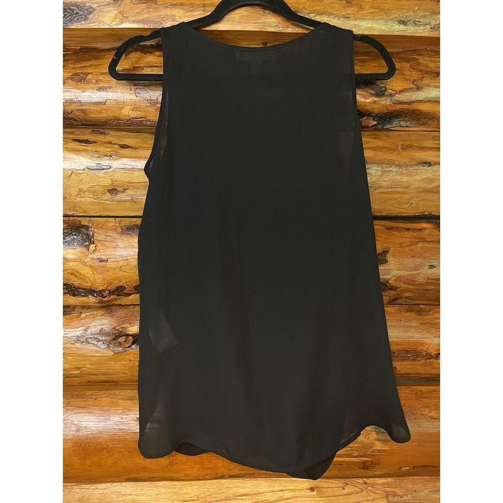 Michael Kors Semi-Sheer Sleeveless Cross Front Black Blouse‎ Size XS - Picture 4 of 5